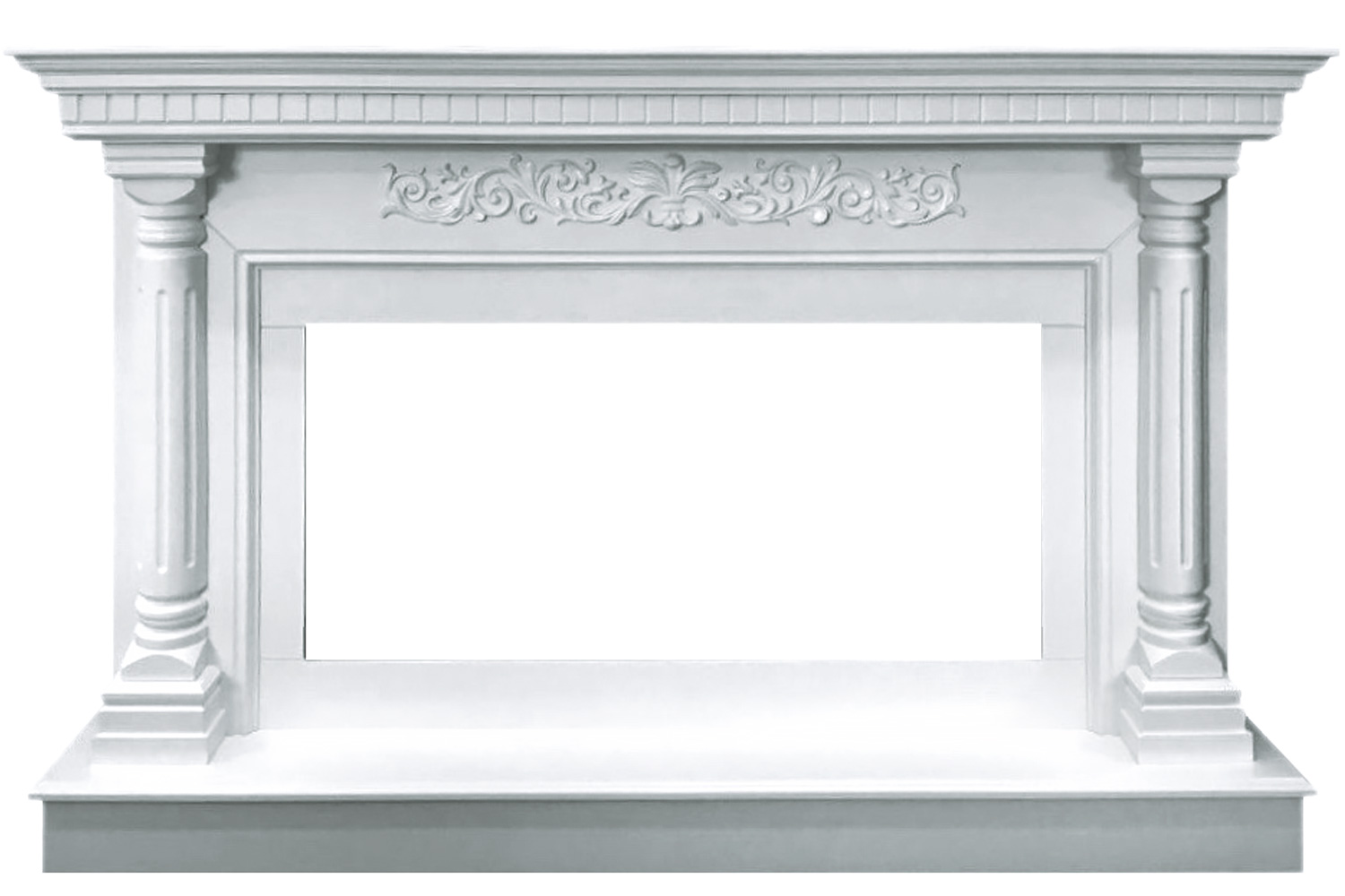 Каминокомплект Royal Flame  Sicilia - Белый (Ширина 1530мм) с очагом Vision 42 LOG LED