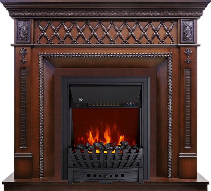 Каминокомплект Royal Flame  Alexandria - махагон коричневый антик с очагом Aspen Black