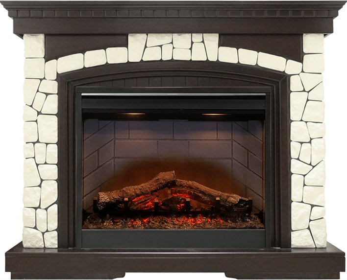 Каминокомплект Dimplex Glasgow - Темный дуб / Белый (Высота 1070 мм) с очагом Symphony 26'' DF2608-INT