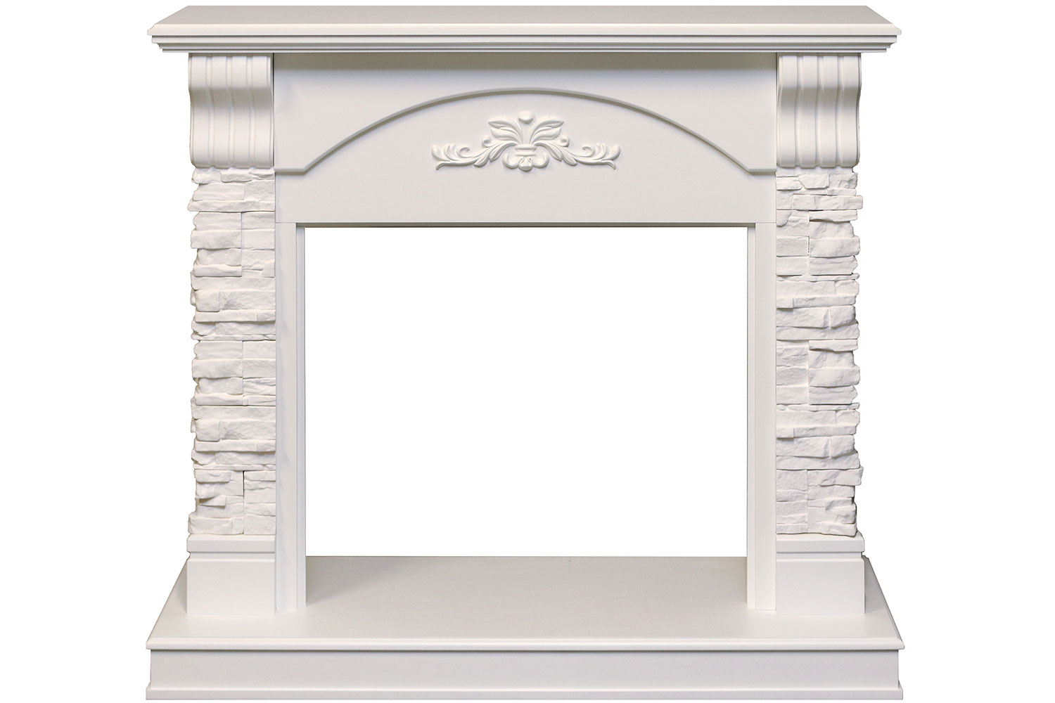 Каминокомплект Royal Flame  Prague - Сланец бежевый / белый с очагом Jupiter FX New