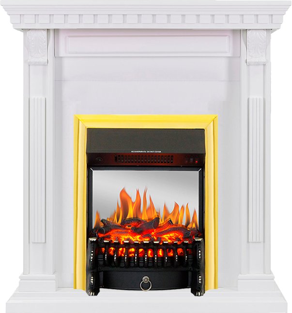 Каминокомплект Royal Flame  Orlean - Белый с очагом Fobos FX M Brass