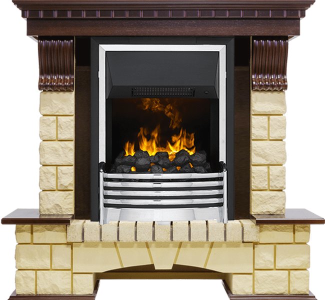 Каминокомплект Dimplex Pierre Luxe - Темный дуб / Шампань (Высота 1050мм) с очагом Flagstaff