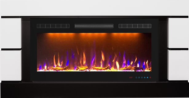 Каминокомплект Royal Flame  Modern - Белый с черным (Высота 710 мм) с очагом Crystal 36 RF