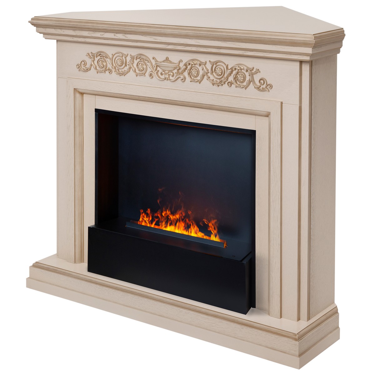 Электрокамин RealFlame Leticia Corner 26 WT-619G с очагом 3D Cassette 630 Black Panel