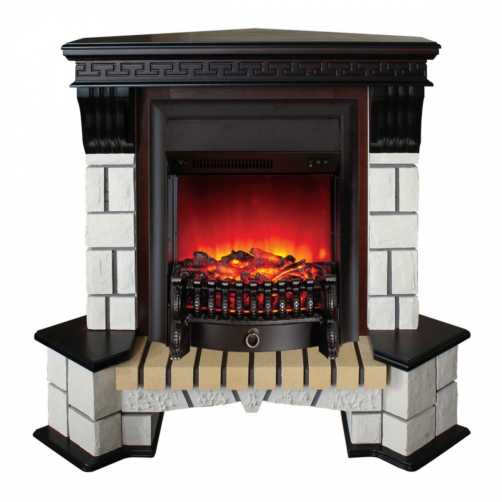 Электрокамин RealFlame  Stone Corner STD AO с очагом Fobos Lux Black