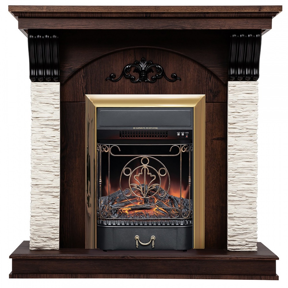 Электрокамин RealFlame  Corfino NT с очагом Majestic Lux Brass