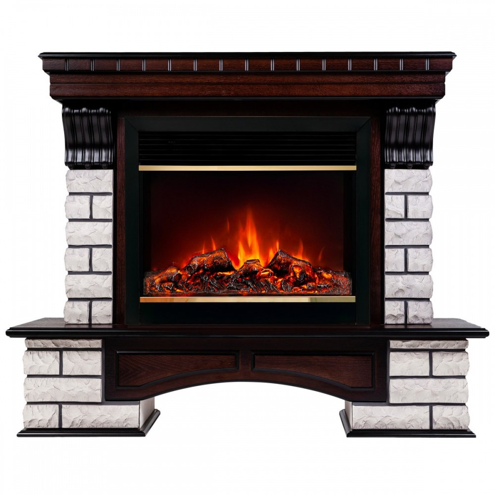 Электрокамин RealFlame  Country Rock 26 AO с очагом Moonblaze Deluxe Brass