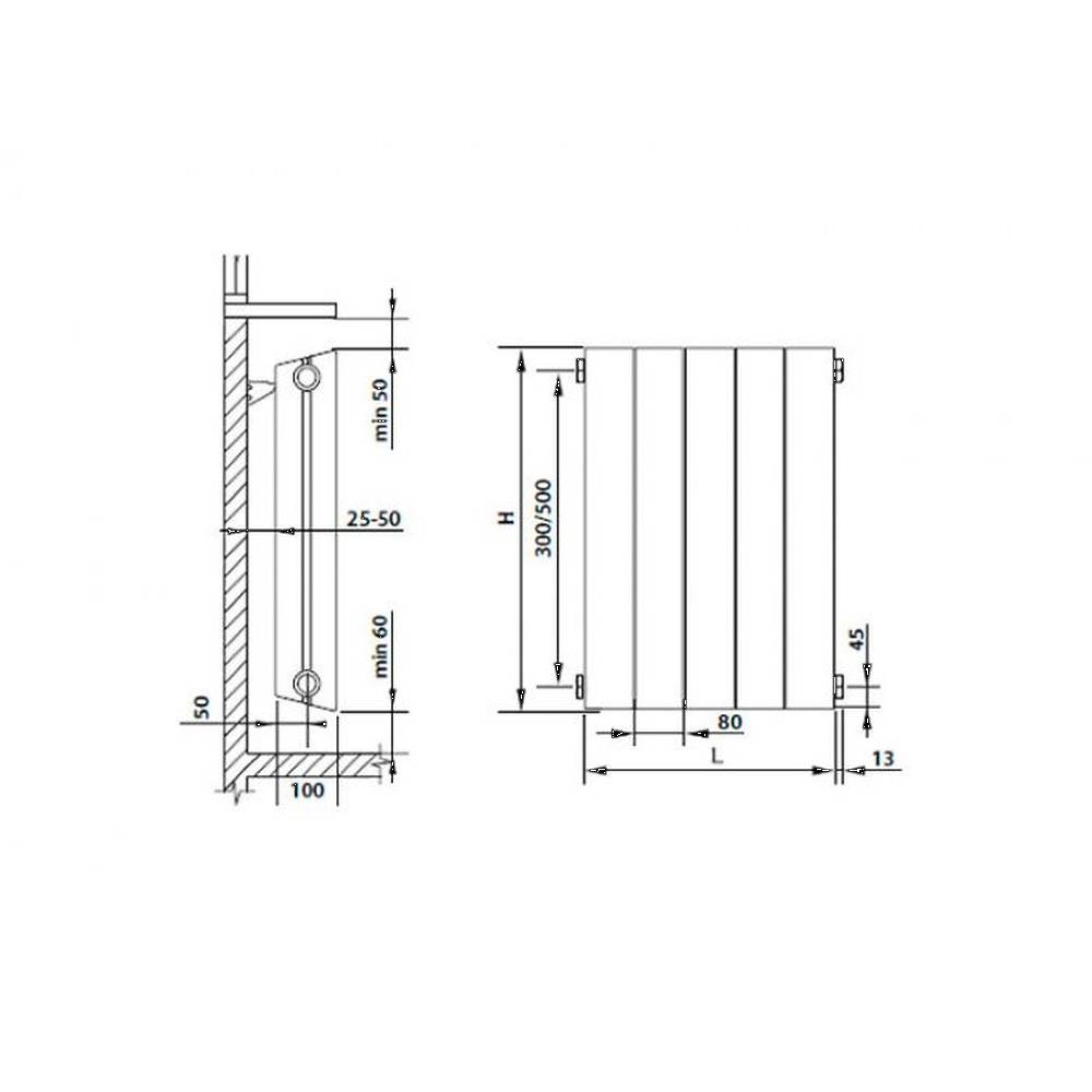 Радиатор Royal Thermo PianoForte 500 Silver Satin - 8 секц.