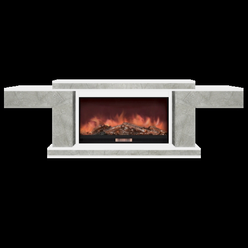 Каминокомплект Glenrich Тауэр Premier S86 камень марсель, шпон белый