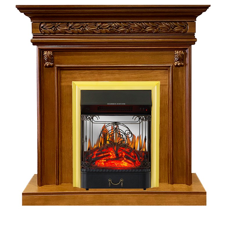 Каминокомплект Royal Flame  Valletta - Орех с очагом Majestic FX M Brass