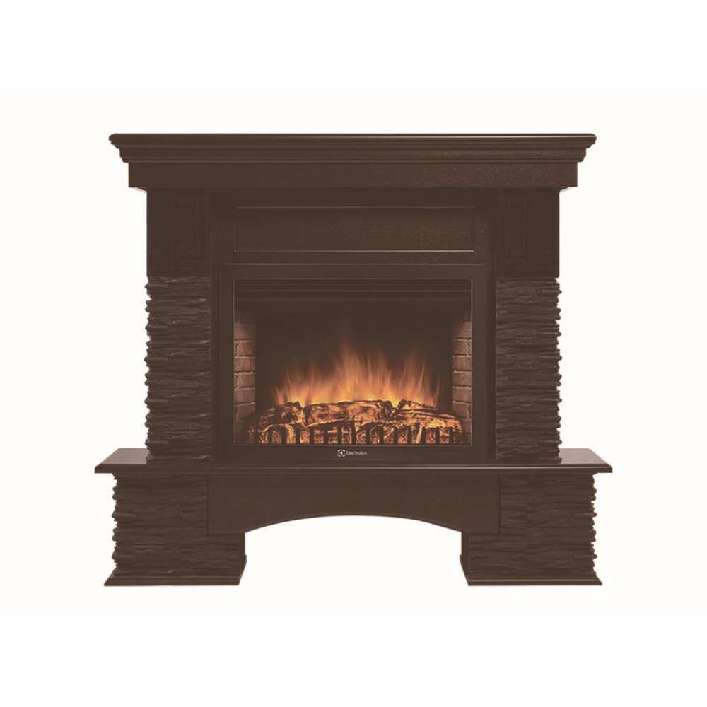 Каминокомплект Electrolux Pietra Nuovo 30 с очагом EFP/P-3320RLS камень сланец чёрный, шпон венге