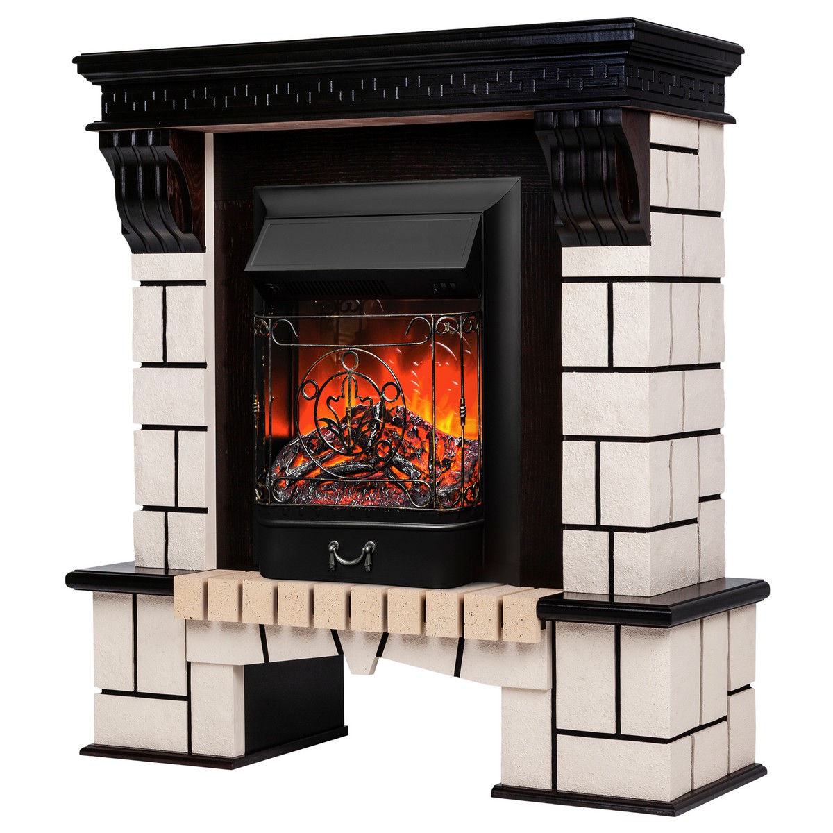 Электрокамин RealFlame  Stone STD AO с очагом Majestic Lux Black