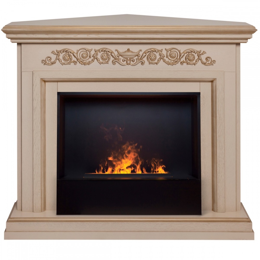 Электрокамин RealFlame Leticia Corner 26 WT-619G с очагом 3D Cassette 630 Black Panel