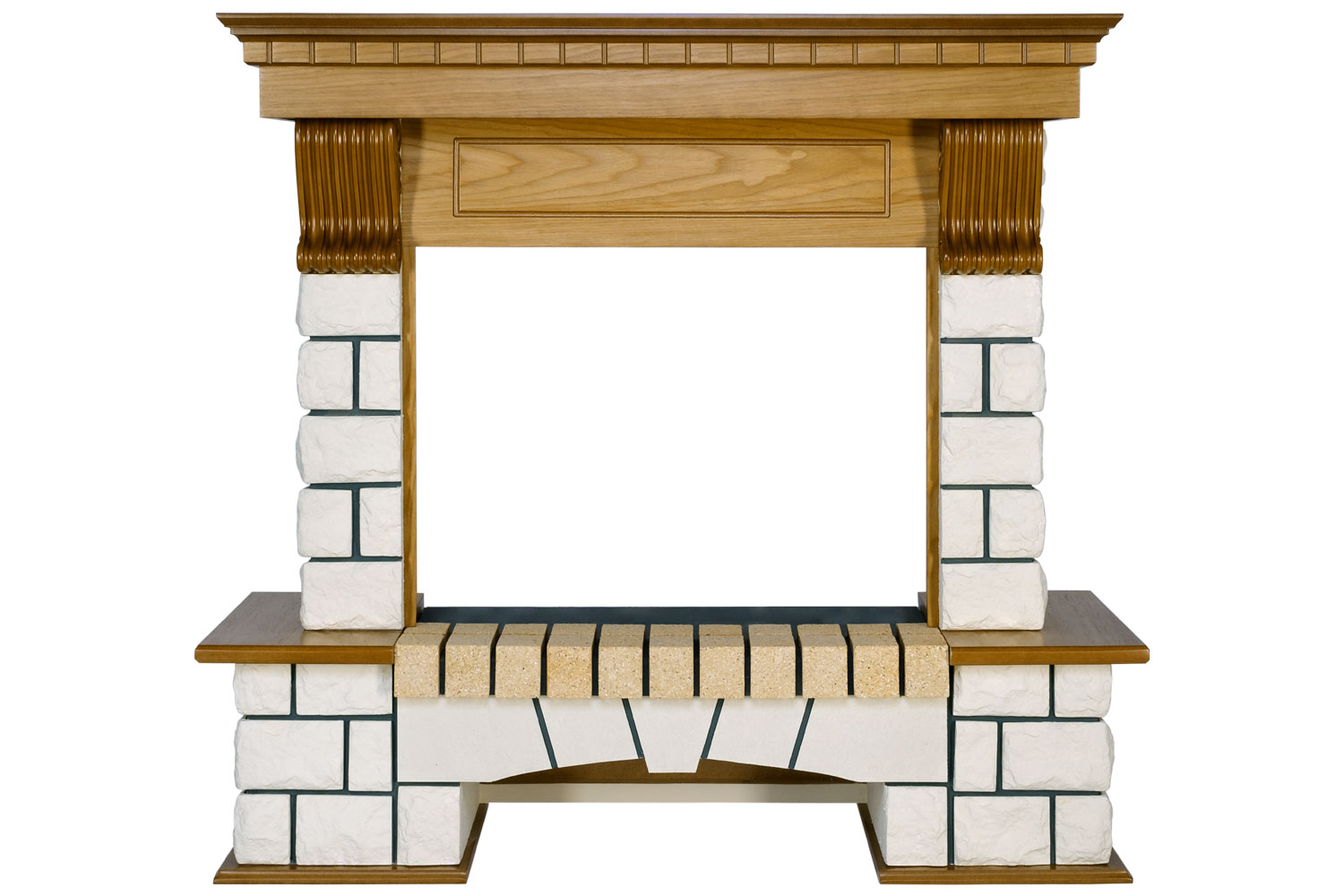 Каминокомплект Royal Flame  Pierre Luxe - Белый / Дуб с очагом Dioramic 25 LED FX