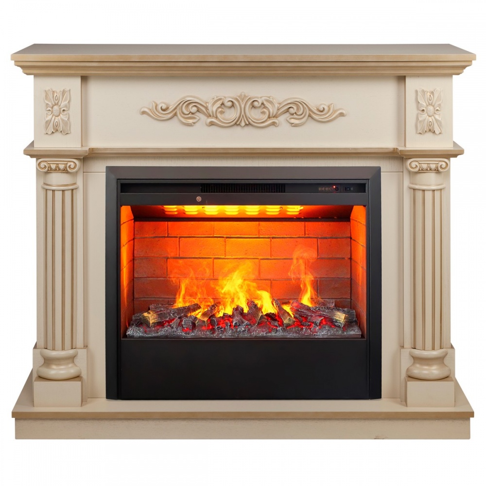 Электрокамин RealFlame Silvia 26 WT-619G с очагом 3D Helios 26