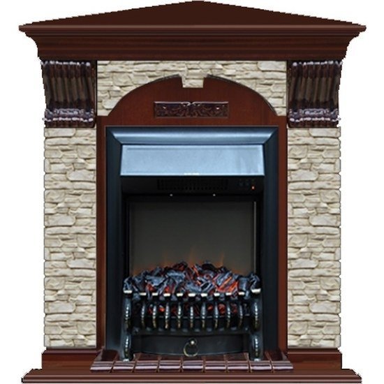 Каминокомплект Glenrich Арочный Грот однотонный угловой (Fobos)