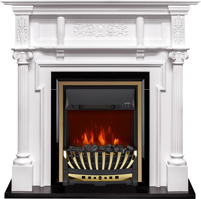 Каминокомплект Royal Flame  Oxford - Белый с очагом Aspen Gold