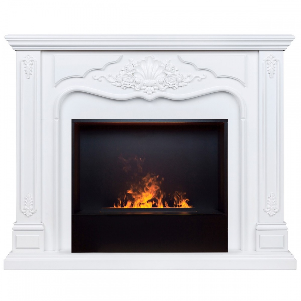 Электрокамин RealFlame  Victoria 26 WT с очагом 3D Cassette 630 Black Panel