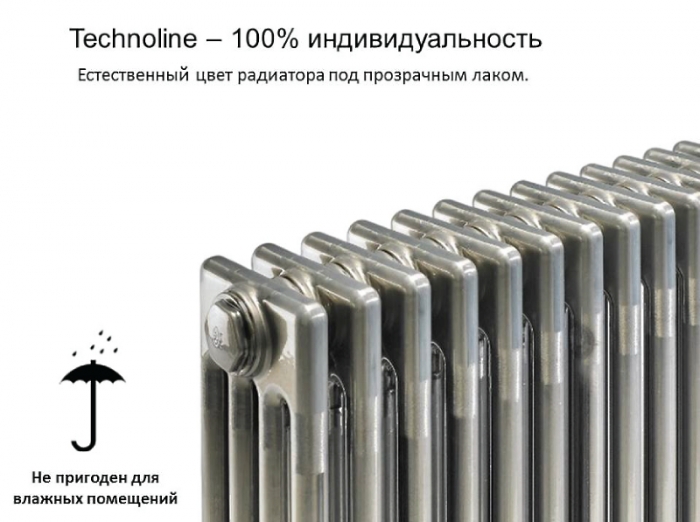 Радиатор трубчатый Zehnder Charleston Retrofit 3057, 20 сек.1/2 ниж.подк. RAL0325 TL (кроншт.в компл)