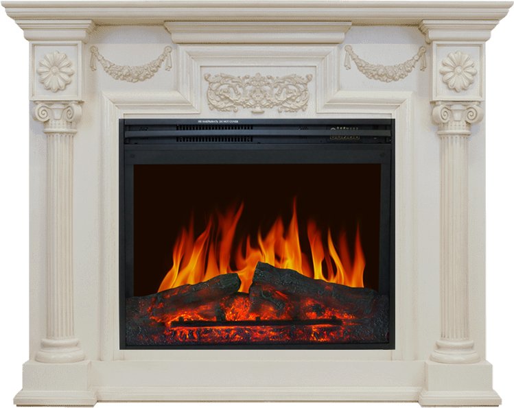 Каминокомплект Royal Flame  London - Слоновая кость с патиной с очагом Jupiter FX New