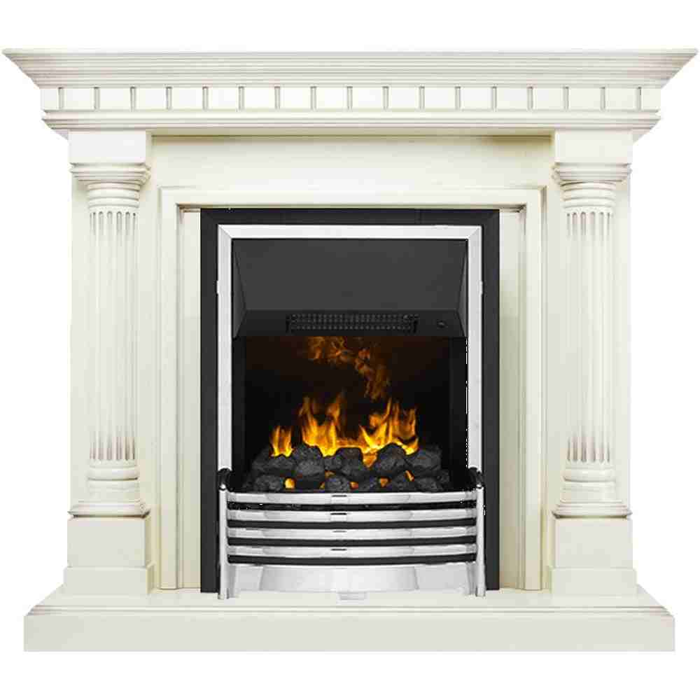 Каминокомплект Dimplex Dallas - Слоновая кость с патиной с очагом Flagstaff