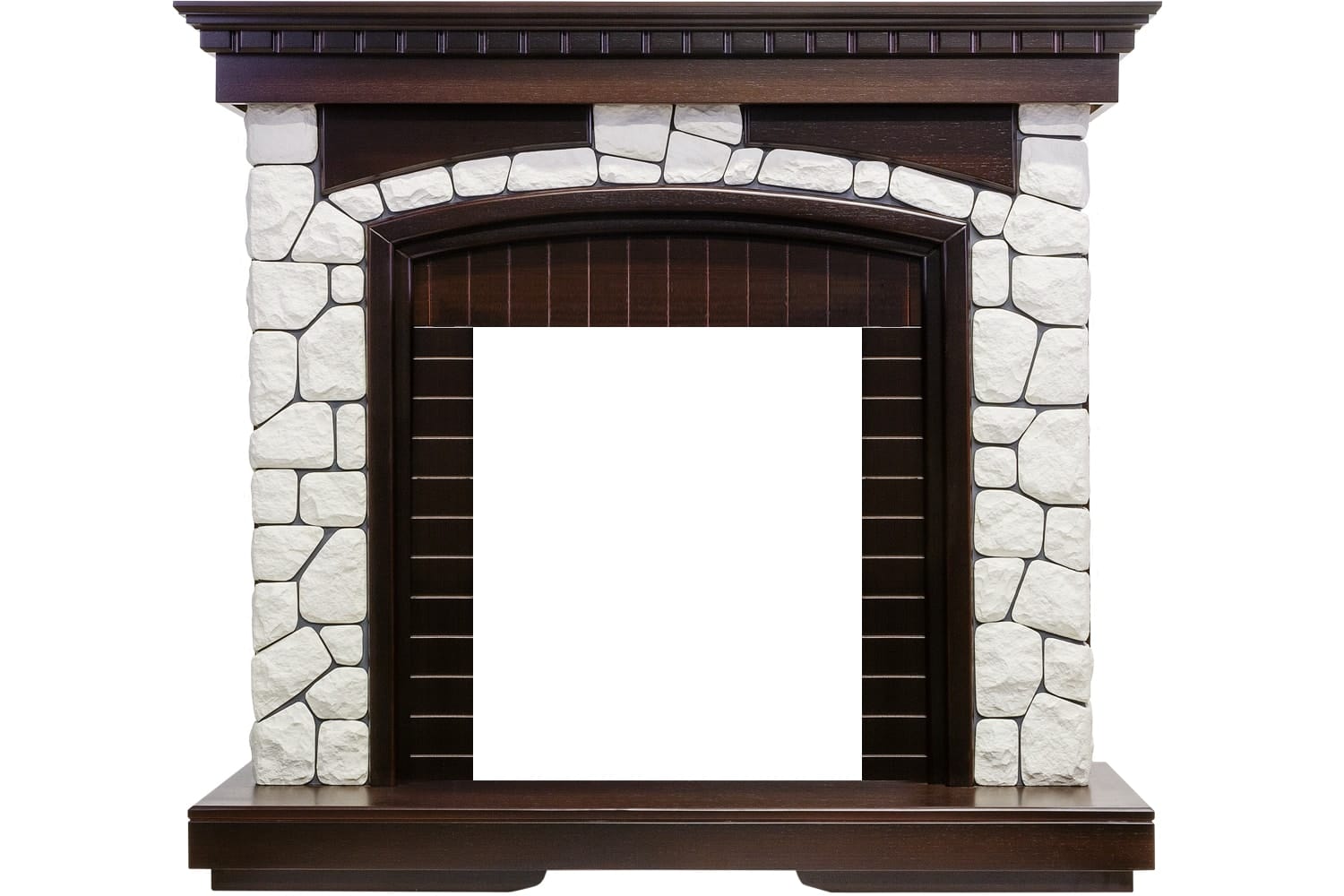 Каминокомплект Royal Flame  Glasgow - Темный дуб / Белый с очагом Aspen Gold