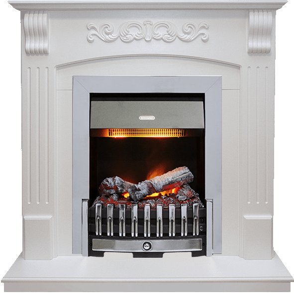 Каминокомплект Dimplex Sorrento угловой - Белый дуб с очагом Danville Chrome FB2