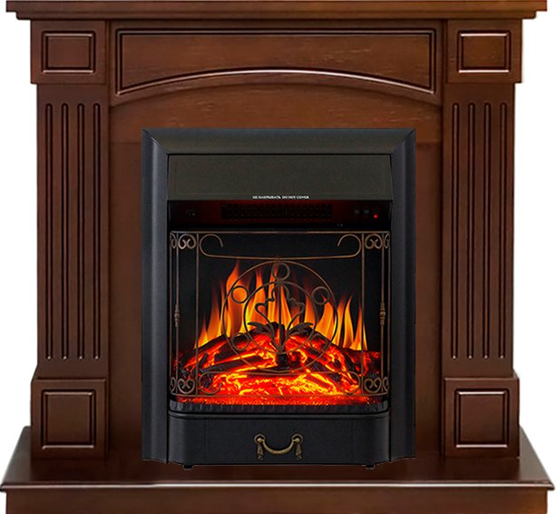 Каминокомплект Royal Flame  Boston - Темный дуб (Высота 92.5см) с очагом Majestic FX Black