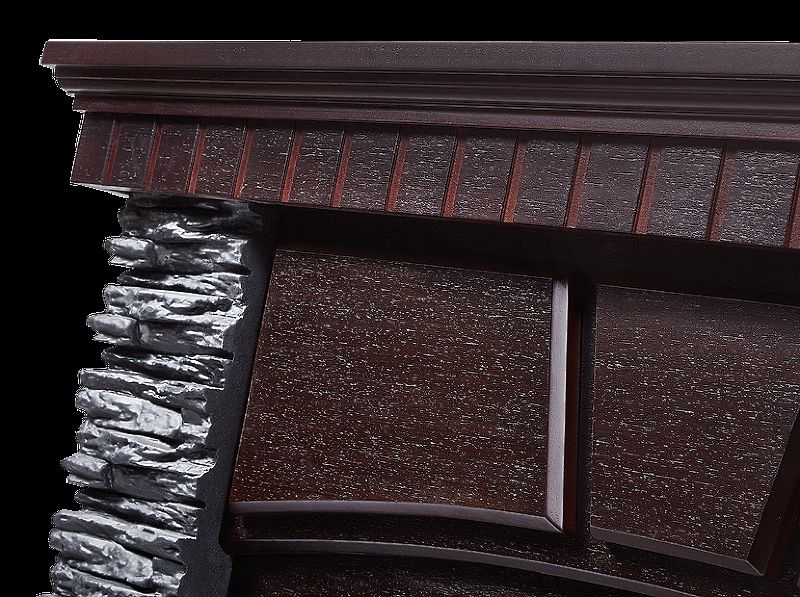 Портал Firelight Porto 30 камень черный, шпон венге