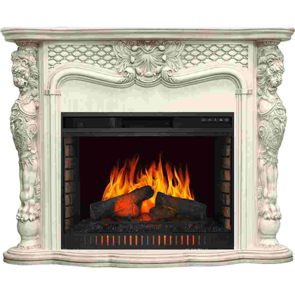 Каминокомплект Royal Flame  Castle - Слоновая кость с патиной с очагом Vision 30 EF LED FX