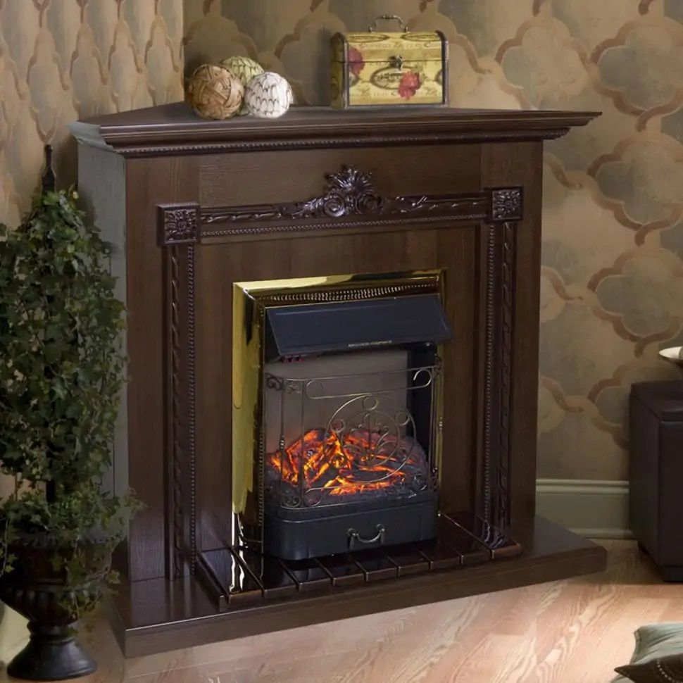 Каминокомплект Glenrich Шервуд угловой Magestic brass