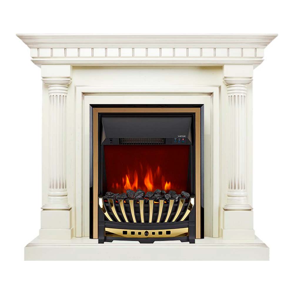 Каминокомплект Royal Flame  Dallas - Слоновая кость с патиной с очагом Aspen Gold