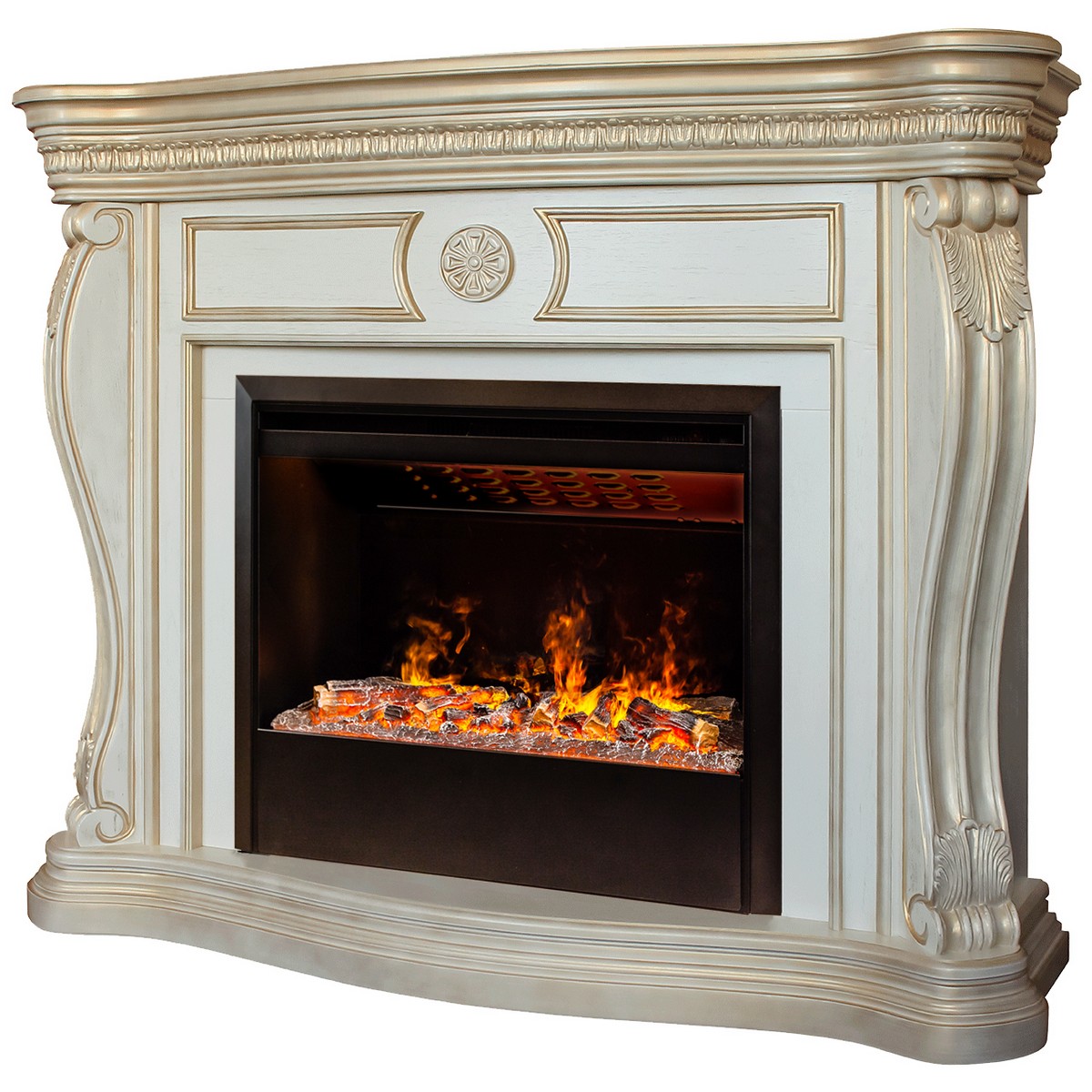 Электрокамин RealFlame  Barcelona 33 WT с очагом 3D Helios 26 SBG