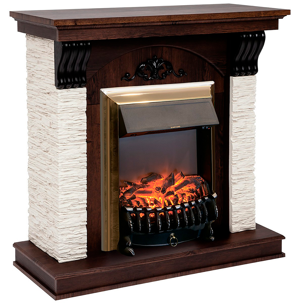 Электрокамин RealFlame  Corfino NT с очагом Fobos Lux Brass