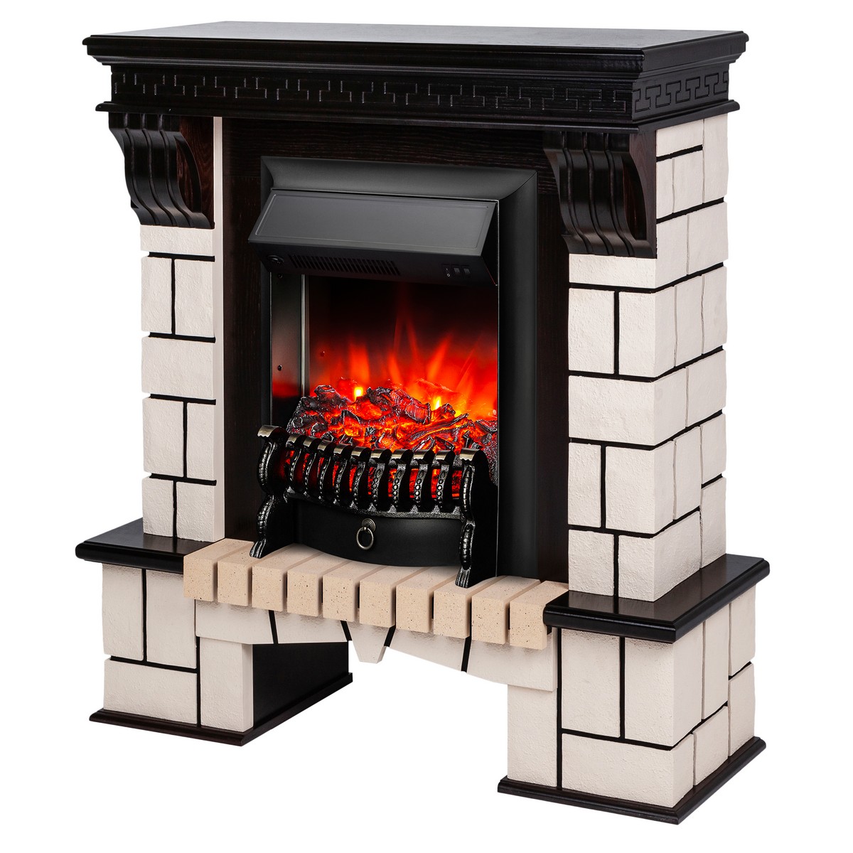 Электрокамин RealFlame Stone STD AO с очагом Fobos Lux Black