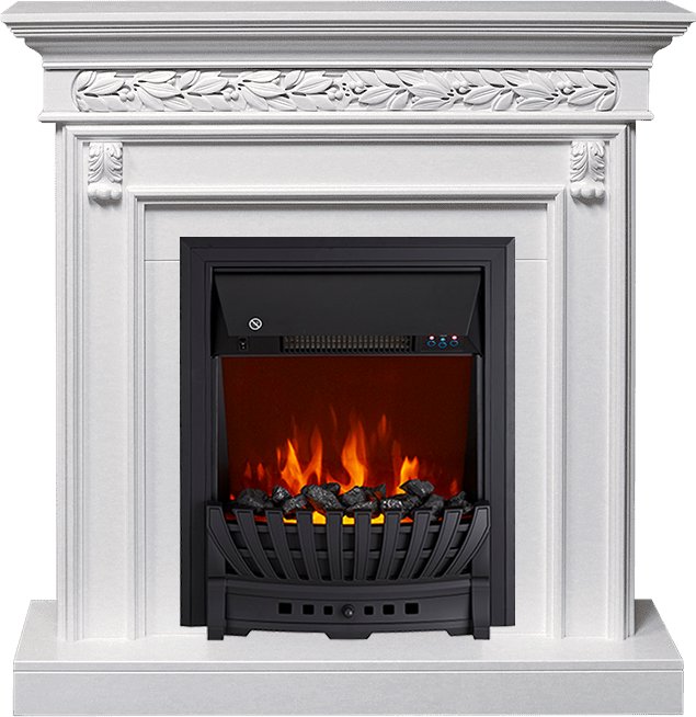 Каминокомплект Royal Flame  Valletta - Белый (Ширина 1040 мм) с очагом Aspen Black