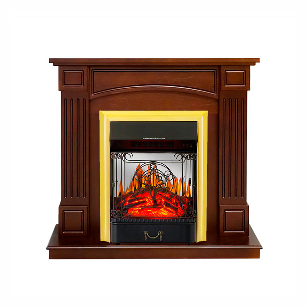 Каминокомплект Royal Flame  Valletta - Белый (Ширина 1040 мм) с очагом Majestic FX M Brass