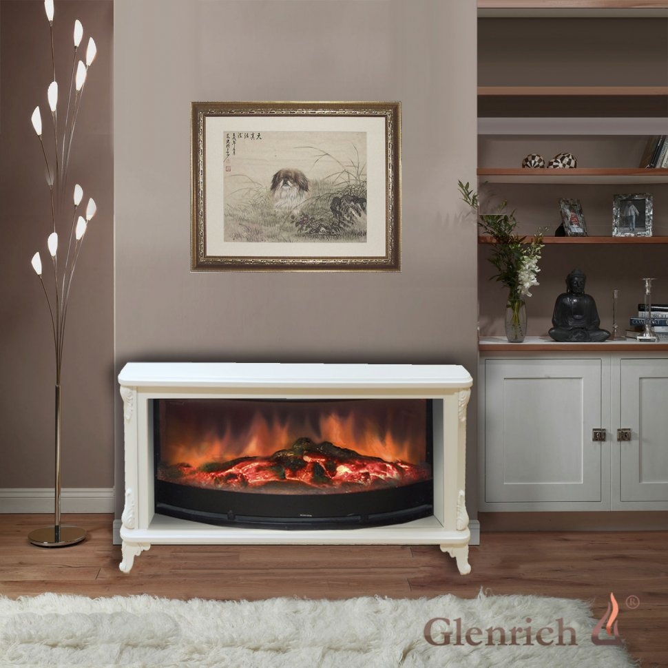 Каминокомплект Glenrich Версаль Rondo S86 слоновая кость