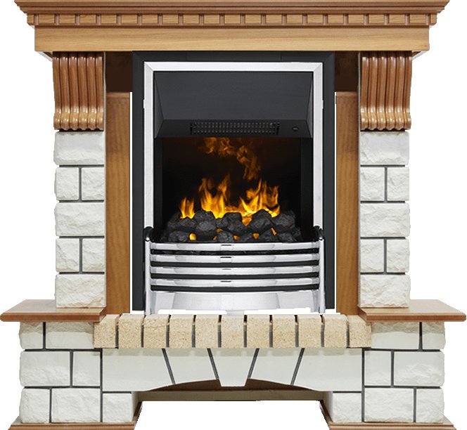 Каминокомплект Dimplex Pierre Luxe - Дуб / Белый (Высота 1050мм) с очагом Flagstaff