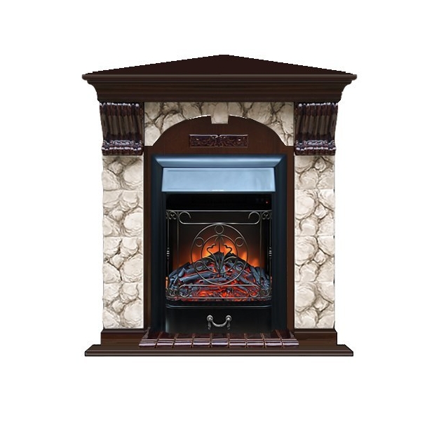 Каминокомплект Glenrich Арочный Карелия угловой (Magestic)
