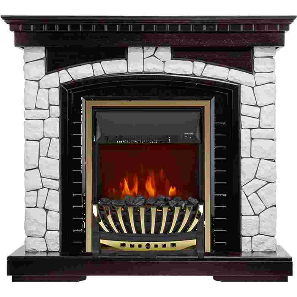 Каминокомплект Royal Flame  Glasgow - Венге / Белый с очагом Aspen Gold