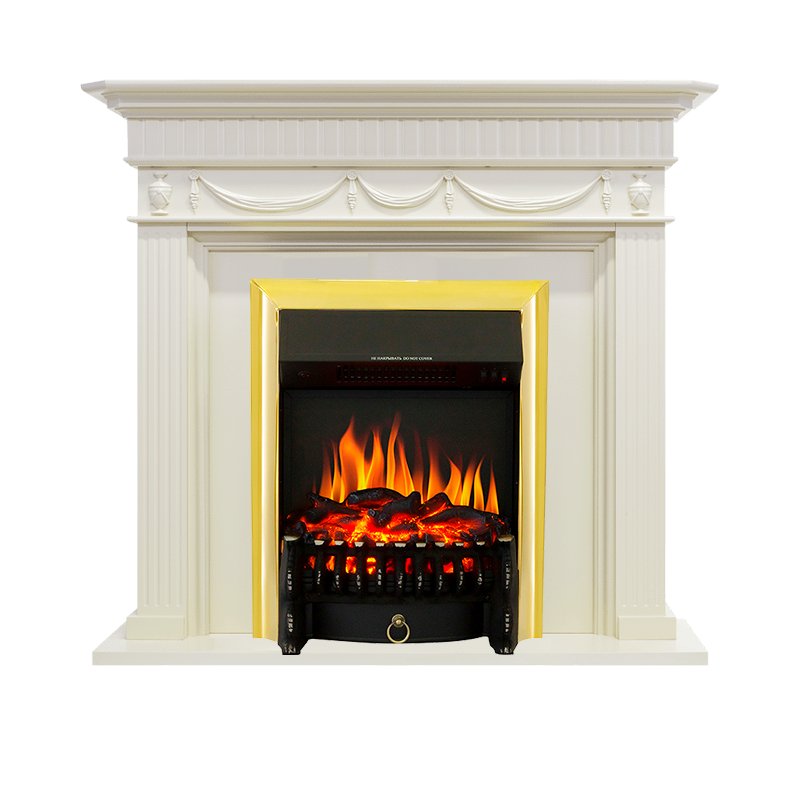 Каминокомплект Royal Flame  Corfu - Слоновая кость с очагом Fobos FX Brass