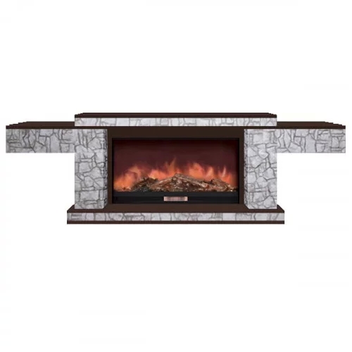 Каминокомплект Glenrich Тауэр Premier S86 камень карелия, шпон дуб