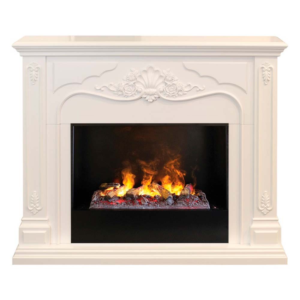 Электрокамин RealFlame Victoria 26 WT 3D Cassette 630 + Black вставка