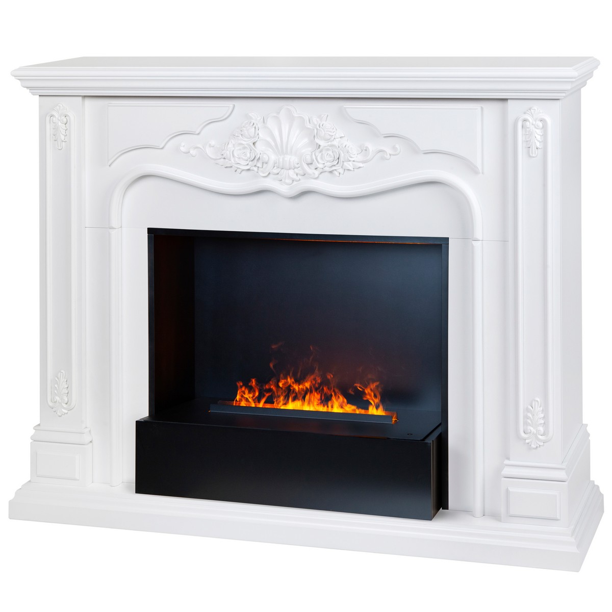 Электрокамин RealFlame  Victoria 26 WT с очагом 3D Cassette 630 Black Panel
