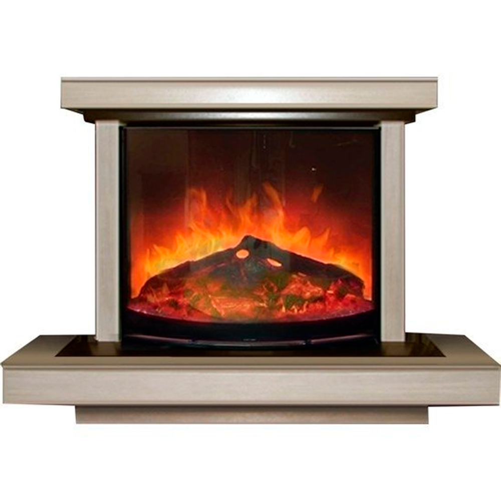 Каминокомплект Glenrich Атлант Rondo S36 беленый дуб