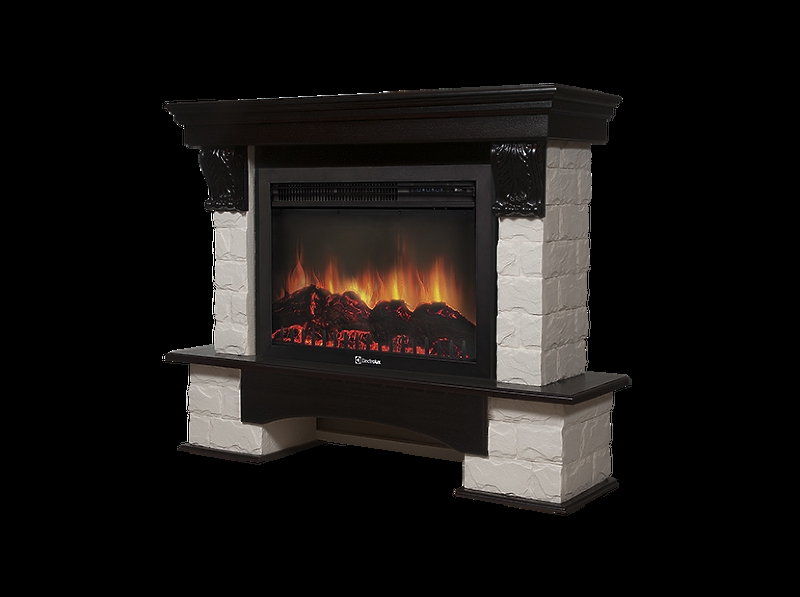 Портал Firelight Forte 30S камень белый, шпон венге