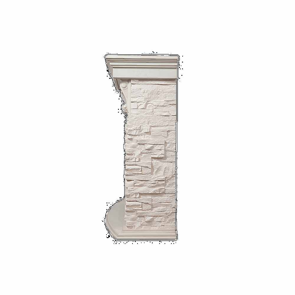 Портал Firelight Torre 25S камень белый, шпон белёный дуб