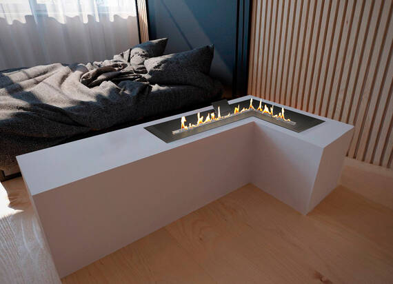 Автоматический биокамин ZeFire М 1000x1400 угловой с ДУ