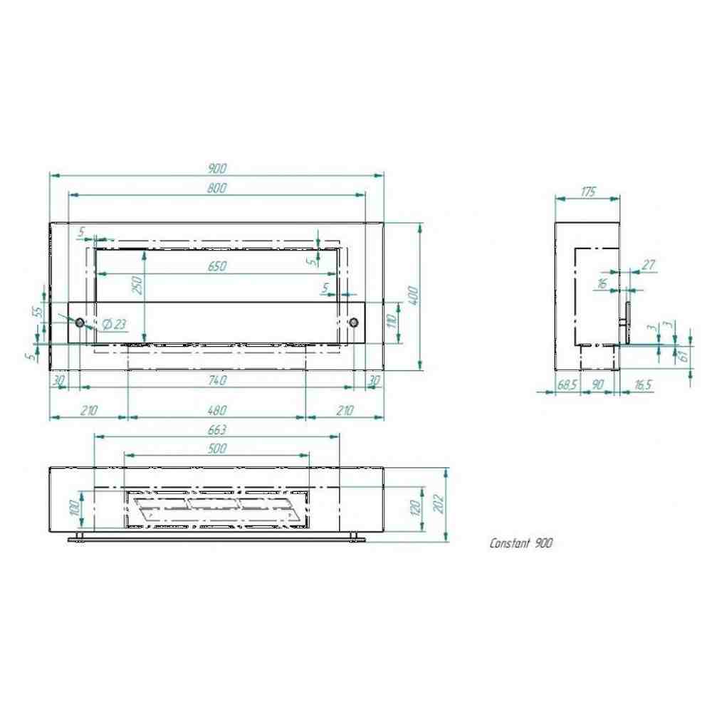 Биокамин напольный Zefire Constant 900 черный